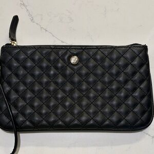 Nine West Black Quilted Wristlet